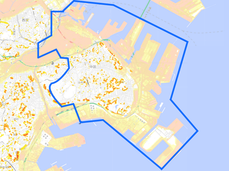 横浜市中区ハザードマップ
