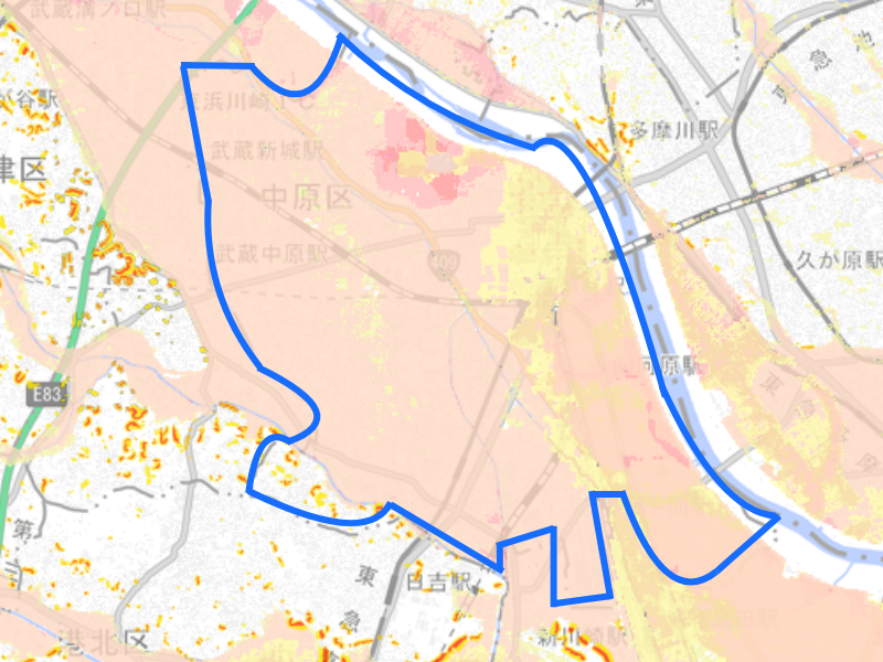 川崎市中原区ハザードマップ