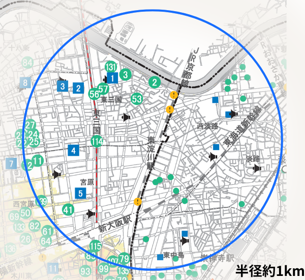 東淀川駅_ハザードマップ