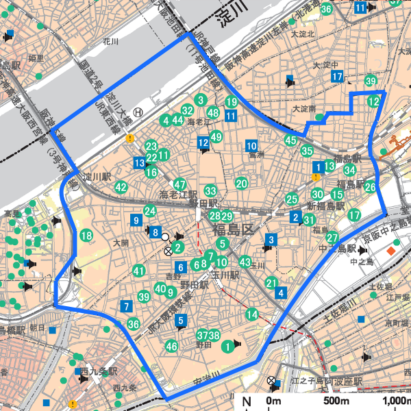 大阪市福島区_ハザードマップ