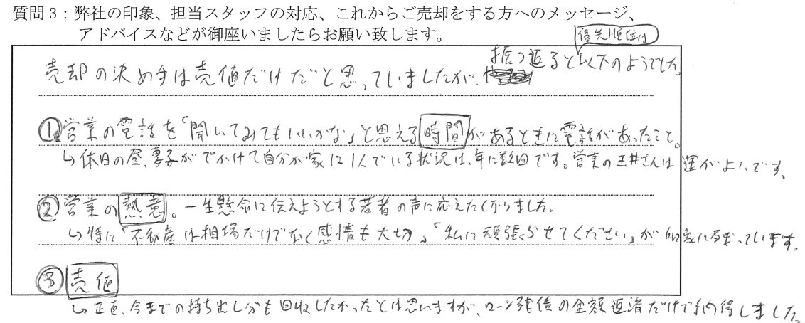 お客様の口コミ