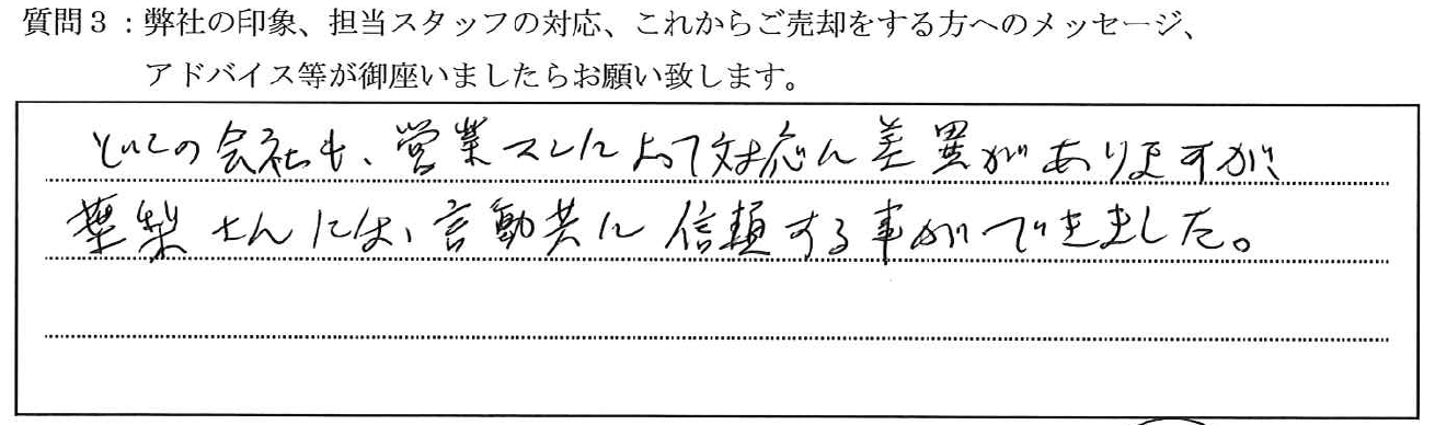お客様の口コミ
