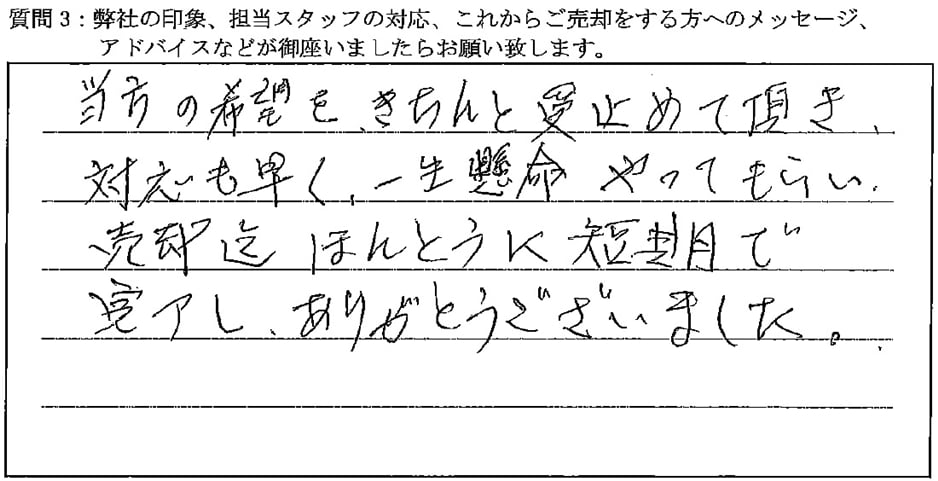 お客様の口コミ