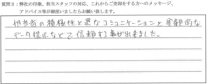 お客様の口コミ